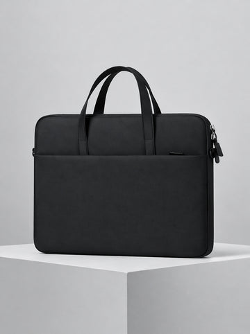 Sylvie Black Genuine Leather Laptop Sleeve – Slim, Elegant & Durable, Handcrafted in India for MacBook & 14–16″ Laptops