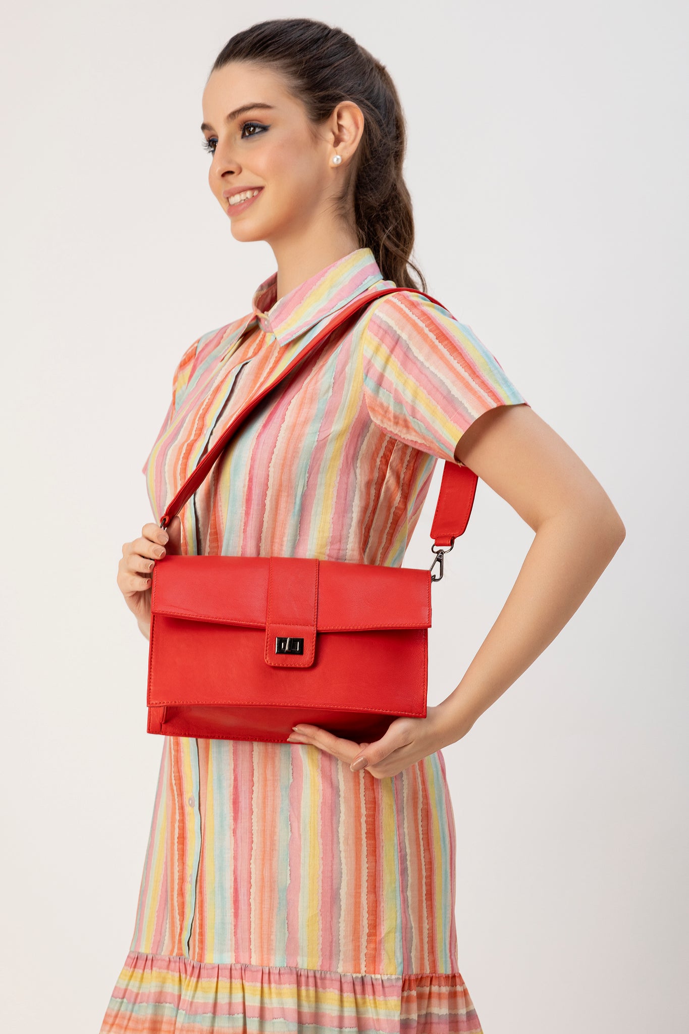 Abelardo Valencia Red Shoulder Bag